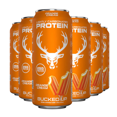 Bucked Up Lightly Carbonated Protein Soda – High Protein, Zero Sugar in Orange Cream Flavor