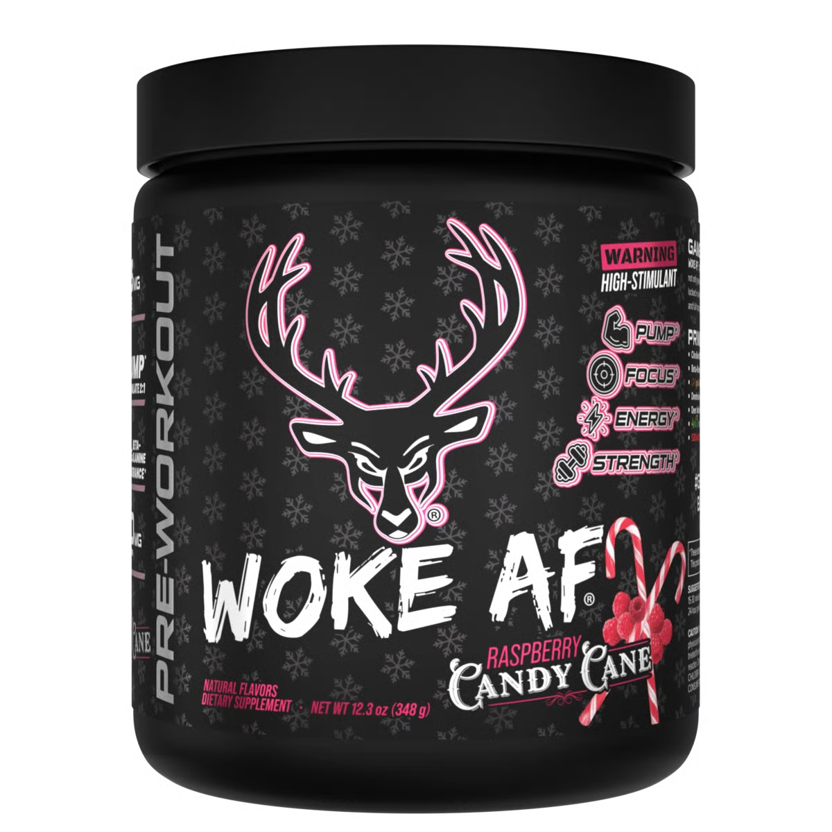 Bucked Up Woke AF Raspberry Candy Cane pre-workout