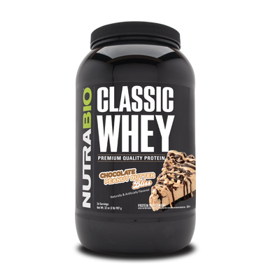 NutraBio Classic Whey Protein Powder in Chocolate Peanut Butter Bliss Flavor