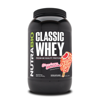 NutraBio Classic Whey Protein Powder in Strawberry Shortcake Flavor