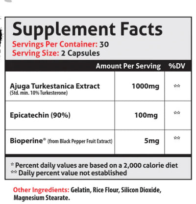 Frontline Formulations EPITURK+ plant ecdysteroid Supplement Facts label