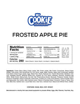 Nutrition label for Frosted Apple Pie Protein Toaster Pastries from My Cookie Dealer on a white background