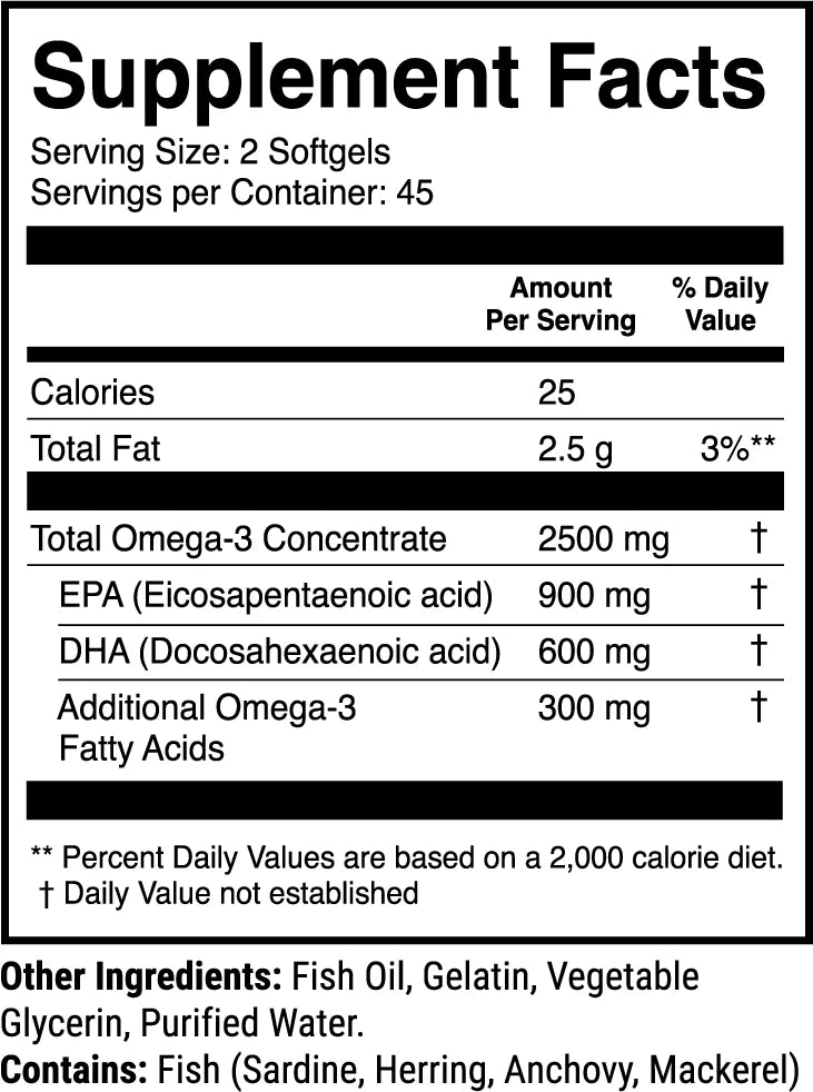 FULL-MEGA Omega-3 Fish Oil by 1stPhorm