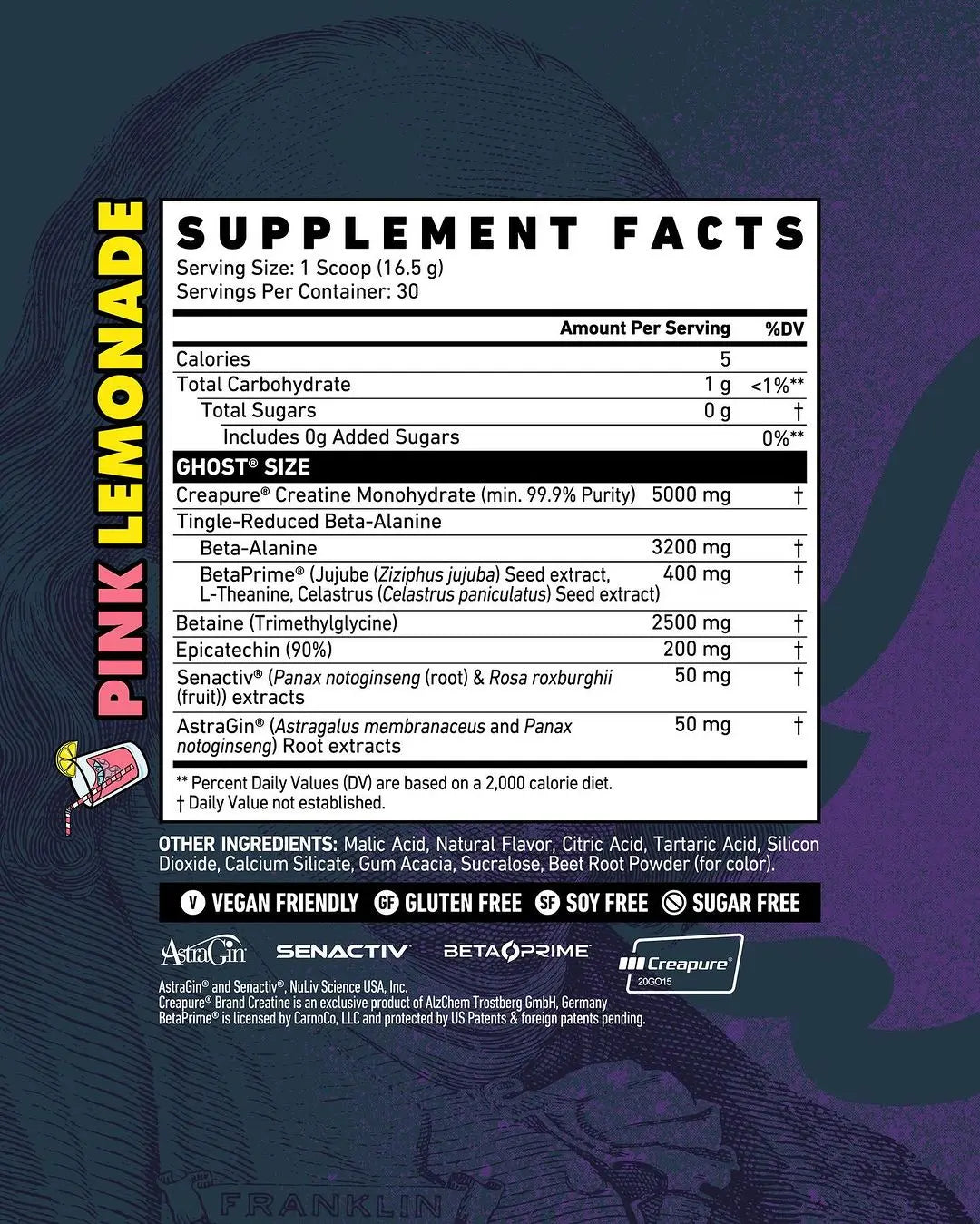 GHOST Size Muscle Builder Dietary Supplement - Muscle Growth and Strength Building Supplements for Men & Women - Creatine, Betaine & Beta-Alanine - Free of Sugar & Gluten, Vegan