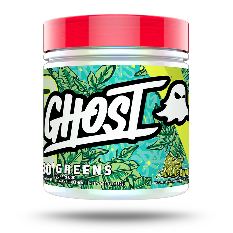 GHOST Greens Powder - 30 Servings - 19 Superfood Greens & Reds Powder, Fruits, Vegetables, Spirulina, & Chlorella, Prebiotics, 10 Billion CFU Probiotic & Digestive Enzymes - Gluten-Free
