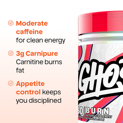 Ghost® Burn – 150 mg Natural Caffeine, 3 g Carnitine & Thermogenic Complex