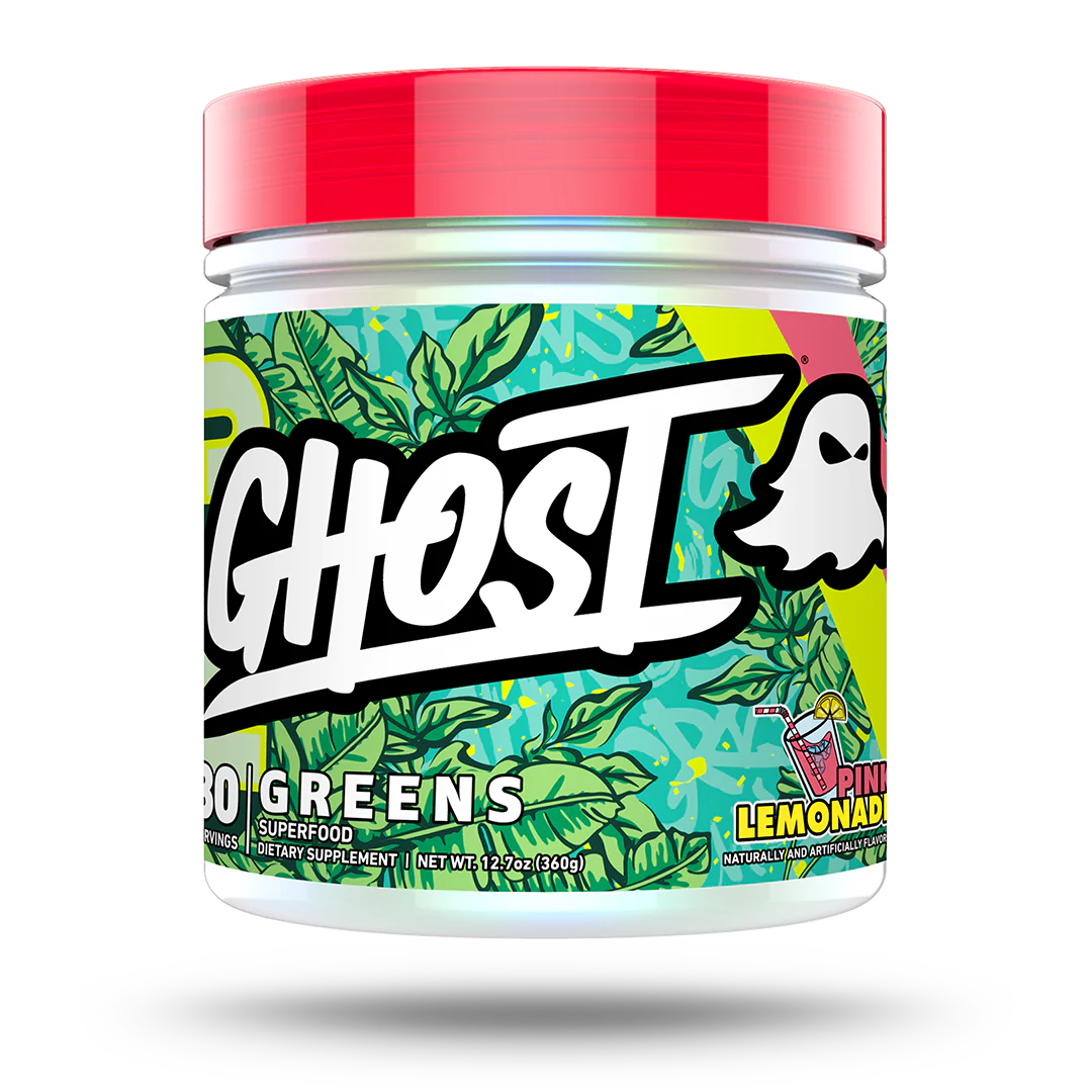 GHOST Greens Powder - 30 Servings - 19 Superfood Greens & Reds Powder, Fruits, Vegetables, Spirulina, & Chlorella, Prebiotics, 10 Billion CFU Probiotic & Digestive Enzymes - Gluten-Free