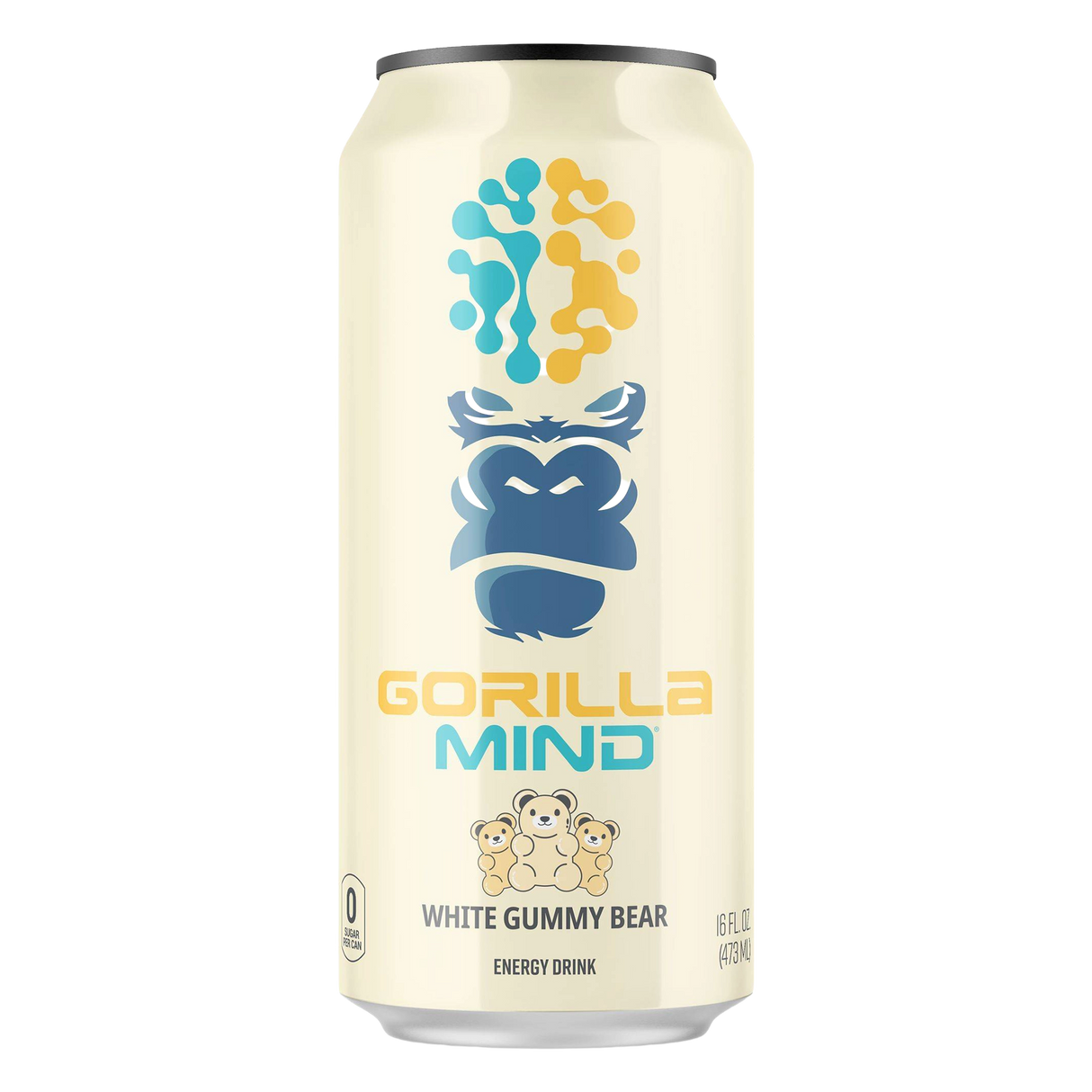Gorilla Mind Energy Drink White Gummy Bear Flavor