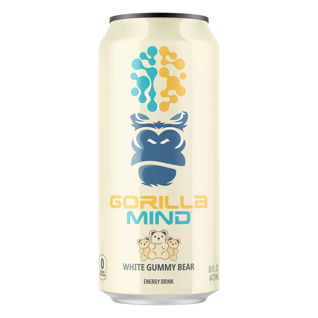 Gorilla Mind Energy Drink White Gummy Bear Flavor