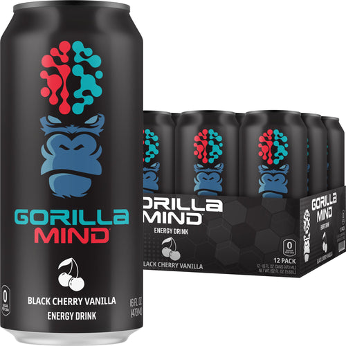 Gorilla Mind Energy Drinks Black Cherry Vanilla Flavor