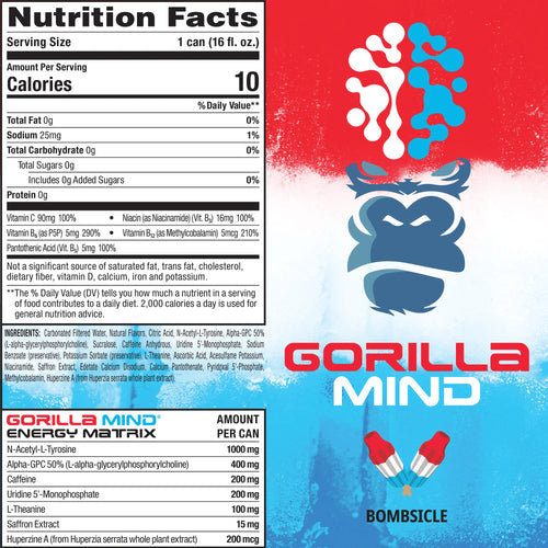 Gorilla Mind Energy Drink Ingredients 