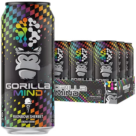 Rainbow Sherbet Gorilla Mind energy drink