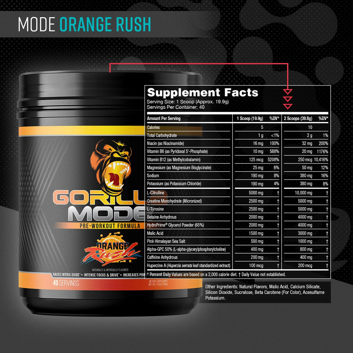 Gorilla Mode Pre-Workout by Gorilla Mind – High-Stim Pump, Energy & Focus Formula