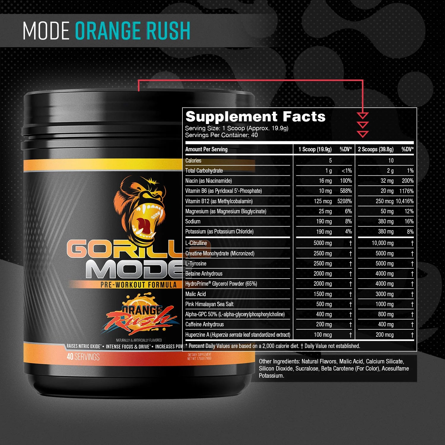 Gorilla Mode Pre-Workout by Gorilla Mind – High-Stim Pump, Energy & Focus Formula