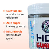 ATS Labs Creatine HCl Gummies – 3 g Clinically‑Dosed Creatine HCL, 0 Sugar