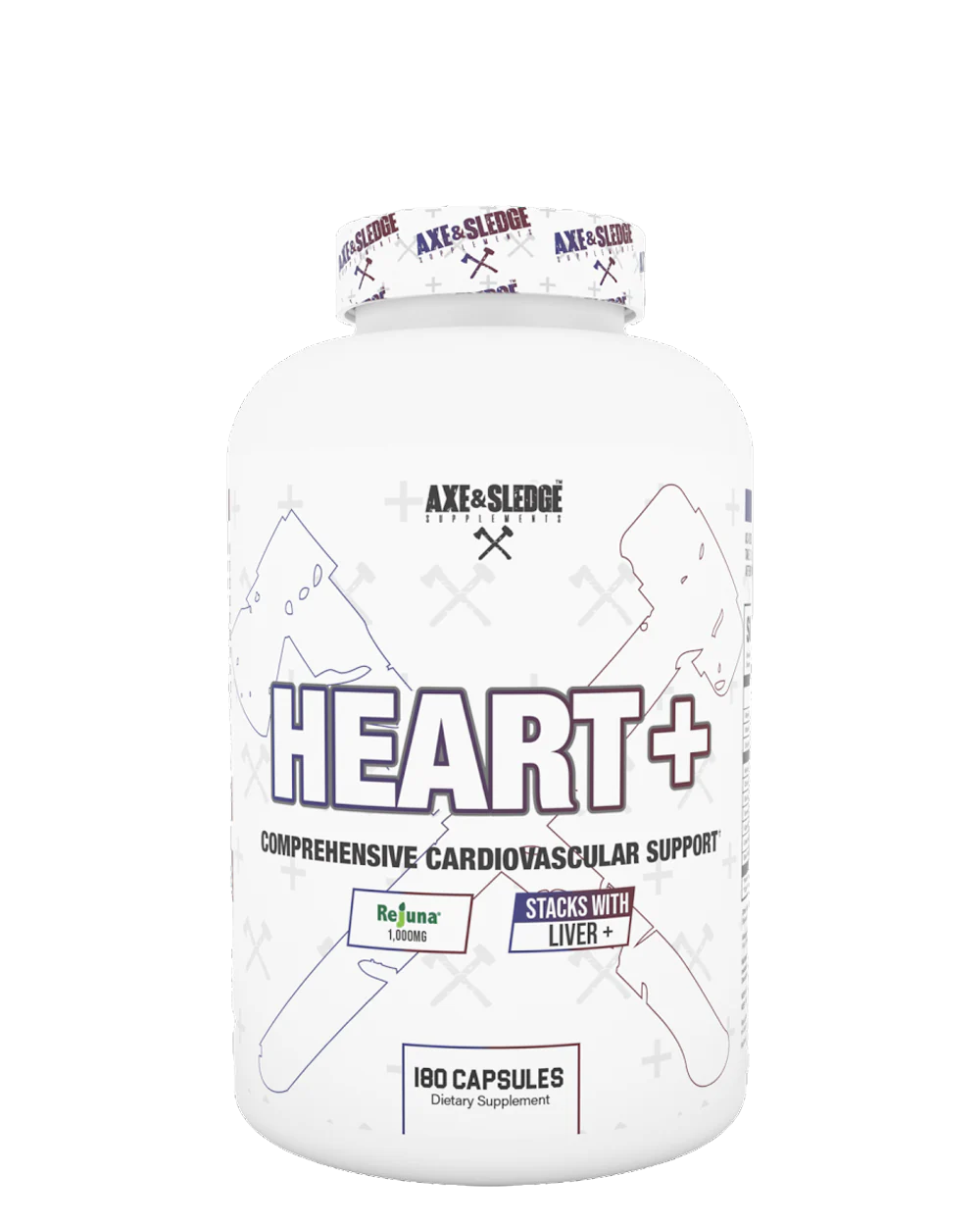 Heart+, Cardiovascular Support and Heart Health Supplement with COQ10, Rejuna, Citrus Bergamot, and Turmeric from Axe & Sledge