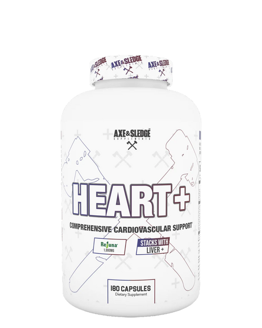 Heart+, Cardiovascular Support and Heart Health Supplement with COQ10, Rejuna, Citrus Bergamot, and Turmeric from Axe & Sledge