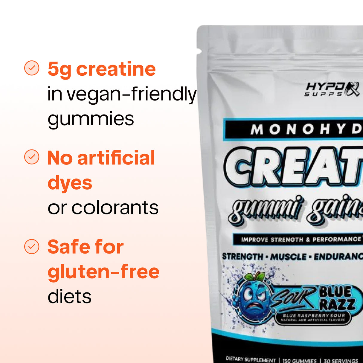 HYPD Supps Gummi Gains – Creatine Monohydrate Gummies for Strength, Endurance & Recovery