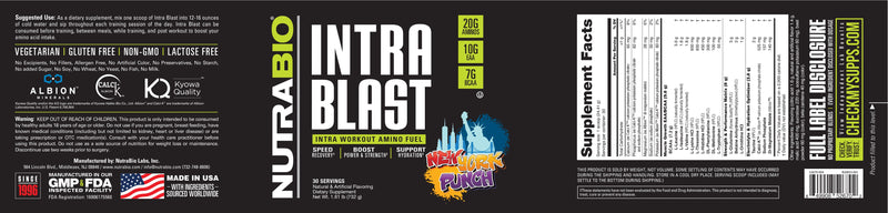 Intra Blast - Intra Workout Aminos by Nutra Bio