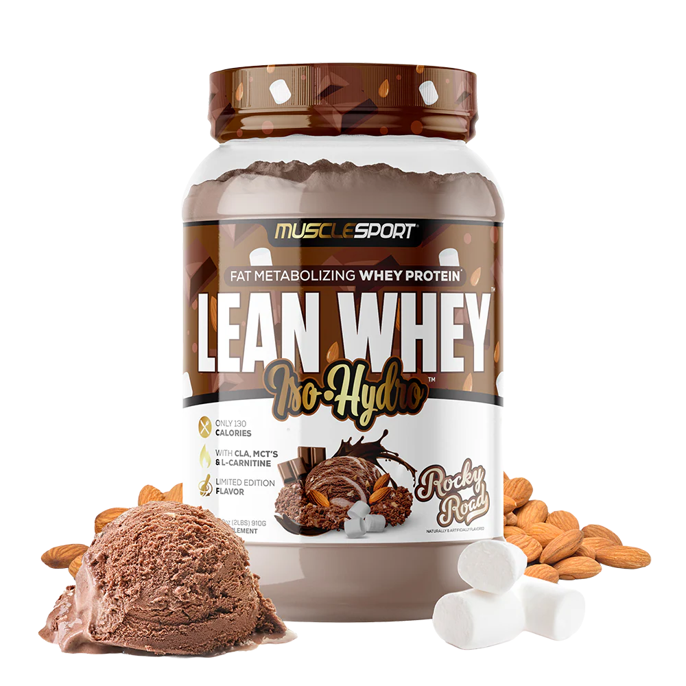 Muscle Sport Lean Whey isolate protein powder Rocky Road flavor