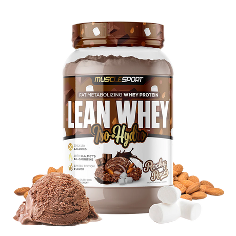 Muscle Sport Lean Whey isolate protein powder Rocky Road flavor