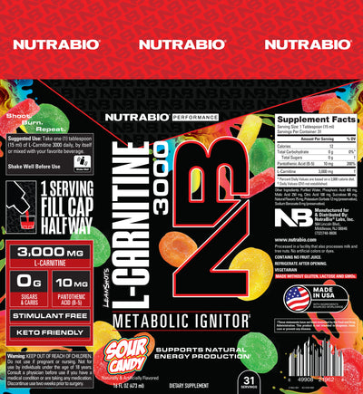 NutraBio L-Carnitine 3000