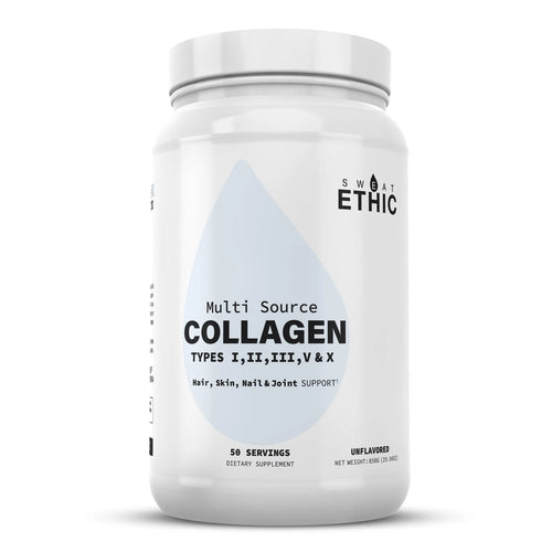 Sweat Ethic Unflavored Multi-Source Hydrolyzed Collagen Peptides for Skin, Hair, Nails & Joints