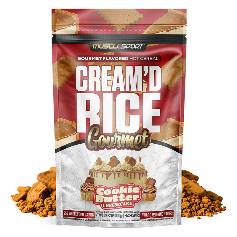 MuscleSport Cream'd Rice Gourmet Hot Cereal, 25 Servings Cookie Butter Cheesecake