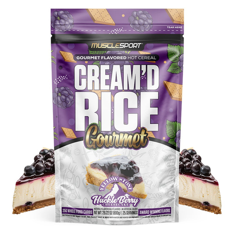 MuscleSport Cream'd Rice Gourmet Hot Cereal, 25 Servings Huckleberry Cheesecake