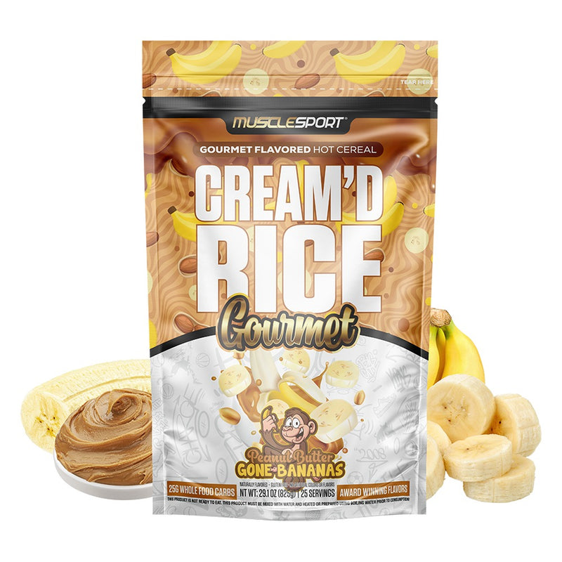 MuscleSport Cream'd Rice Gourmet Hot Cereal, 25 Servings Peanut Butter Gone Bananas