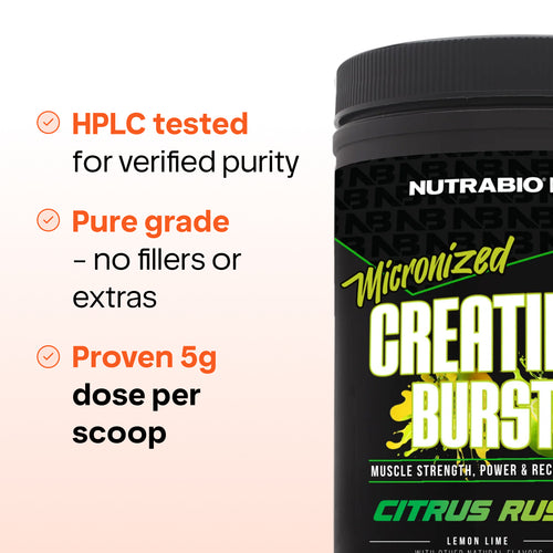 NutraBio Pure Creatine Monohydrate Powder Supplement, (300 g) - Supports Bulk Muscle Energy, Recovery, and Strength - HPLC Tested Pure Grade Creatine Powder Supplement for Men and Women