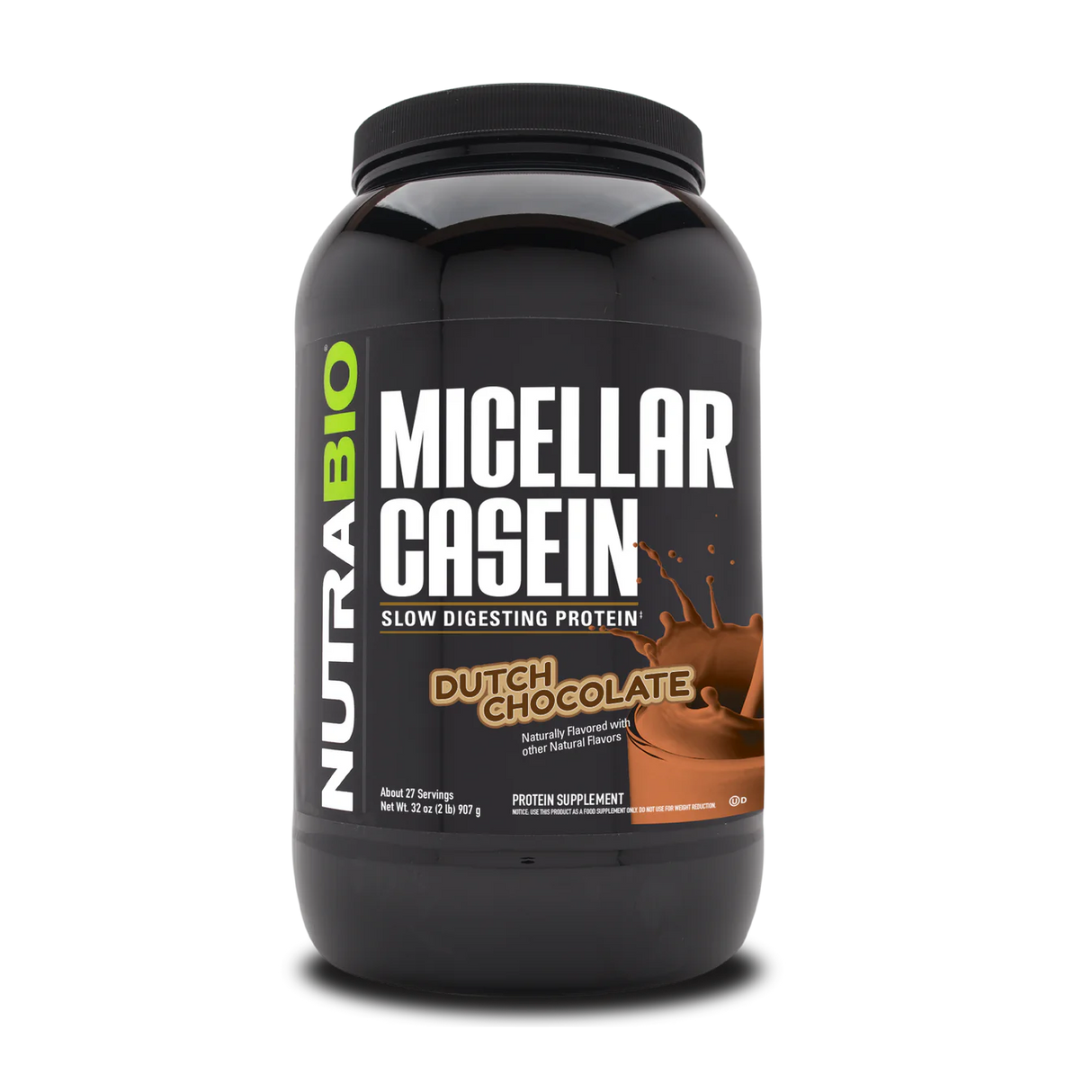 NutraBio Micellar Casein Protein Powder, 2 lbs