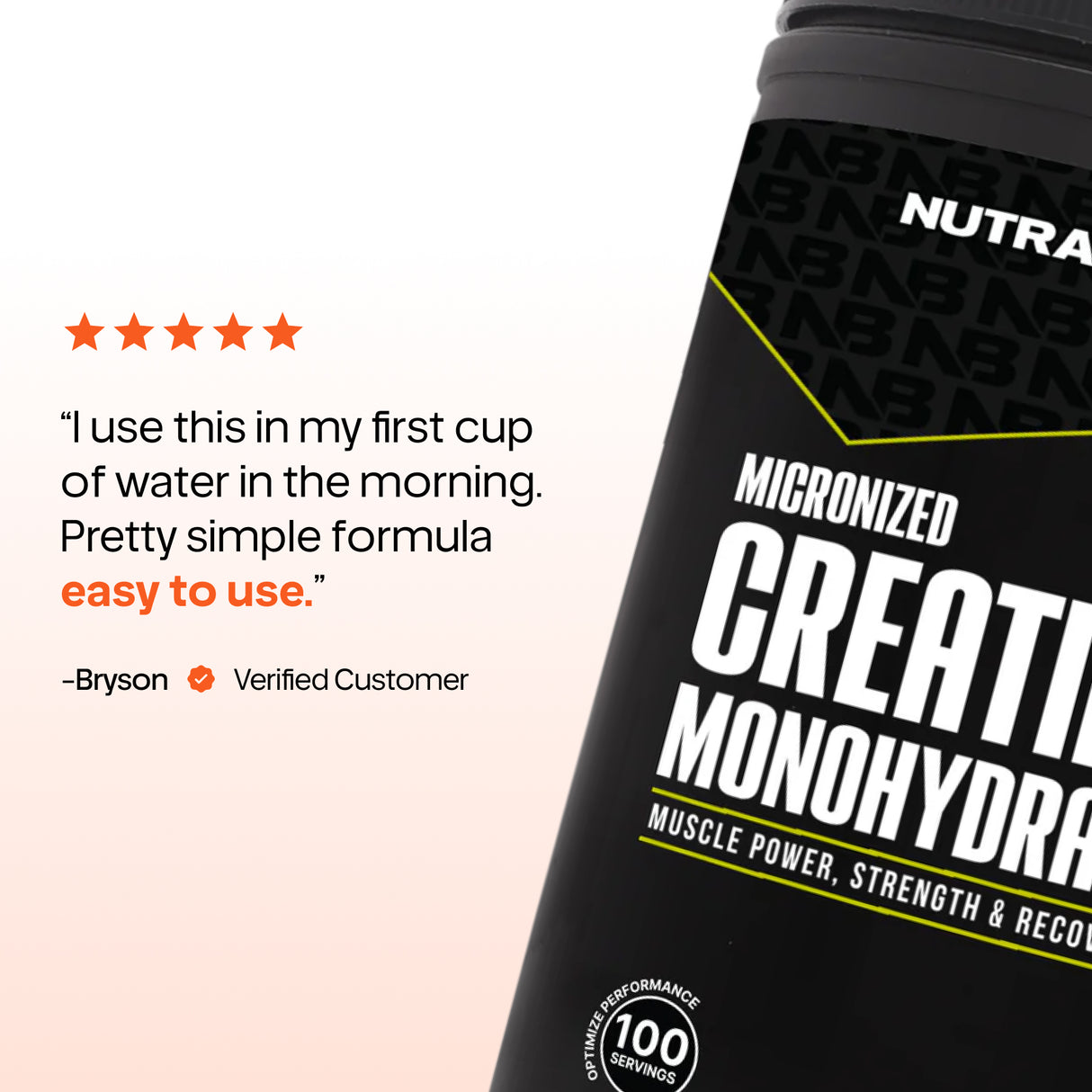 NutraBio Micronized Creatine Monohydrate — 5g Unflavored, Ultra-Pure