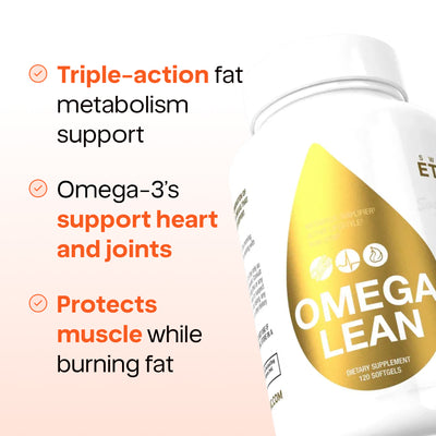 Sweat Ethic Omega Lean with CLA, Carnitine & Omega-3 Fish Oils – Supports Muscle Building, Toning, Heart & Joint Health