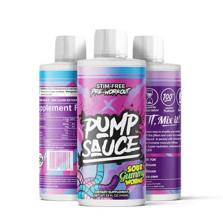 Pump Sauce Stim-Free Pre-workout in Sour Gummy Worms Flavor