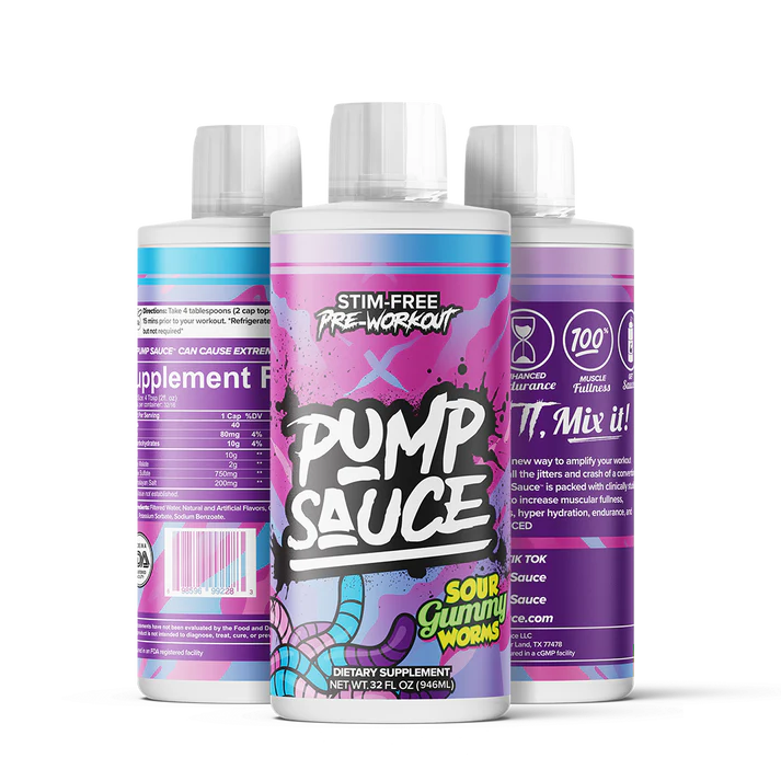 Pump Sauce Stim-Free Pre-workout in Sour Gummy Worms Flavor