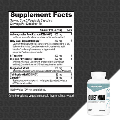 Quiet Mind with Ashwagandha by Nutra Bio