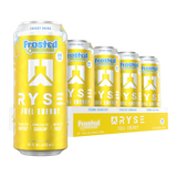 Frosted Lemonade RYSE energy drink cans on a white background