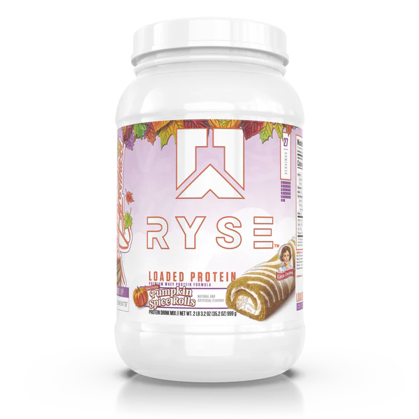 Ryse Loaded Protein Powder in Little Debbie Pumpkin Spice Rolls Flavor