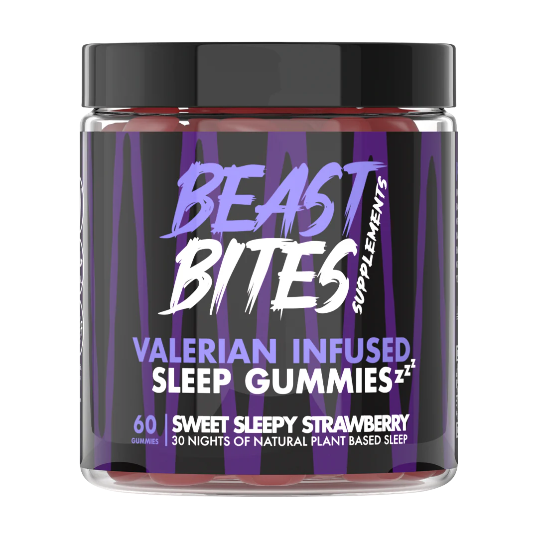 Sleep Gummies - Valerian Infused - Natural Nighttime Gummies - No Sugar, Artificial Colors or Flavors - Gluten-Free, Vegan & Halal - Made in The USA - Strawberry Flavor - 30 Servings