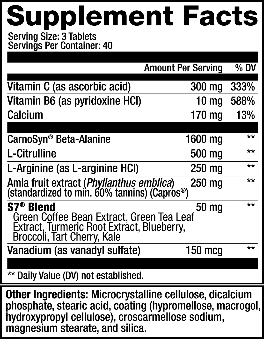 Sweat Ethic VASO’D | Non-Stim Nitric Oxide & Pump Support Tablets (40 Servings)