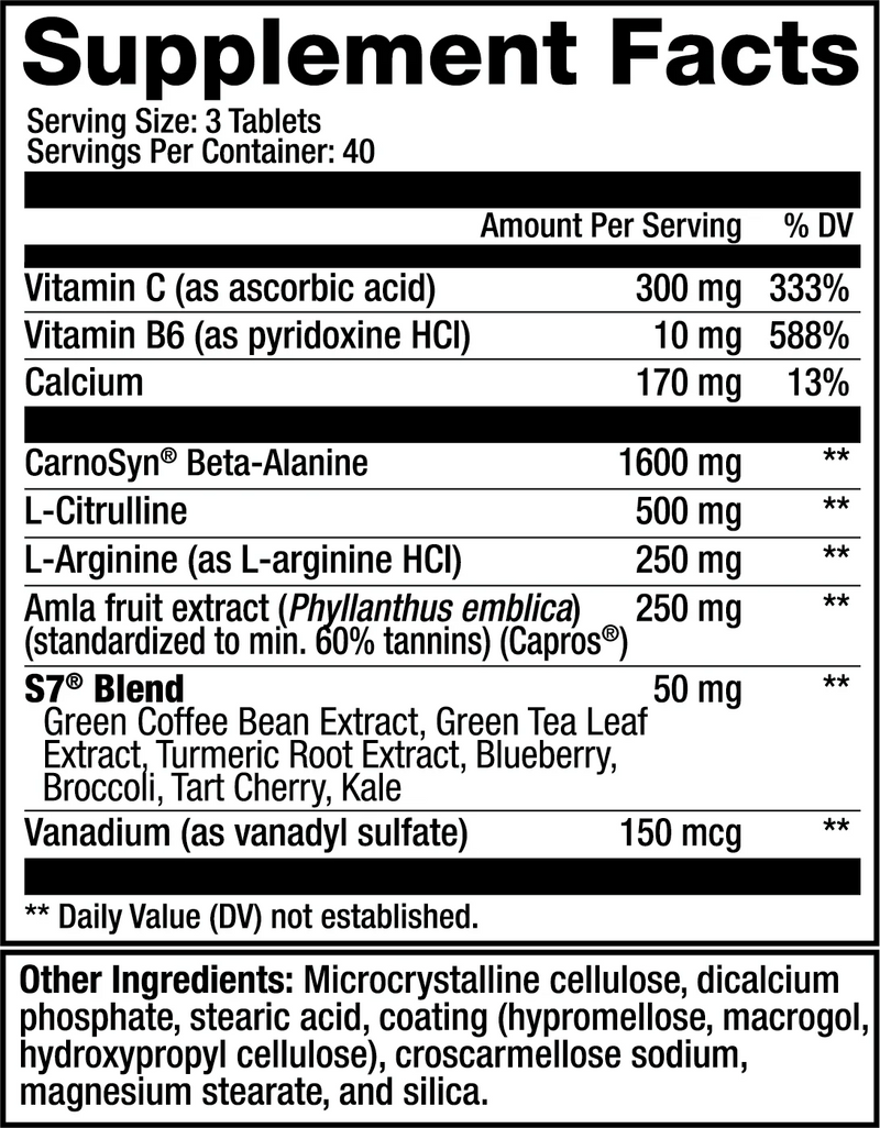 Sweat Ethic VASO’D | Non-Stim Nitric Oxide & Pump Support Tablets (40 Servings)