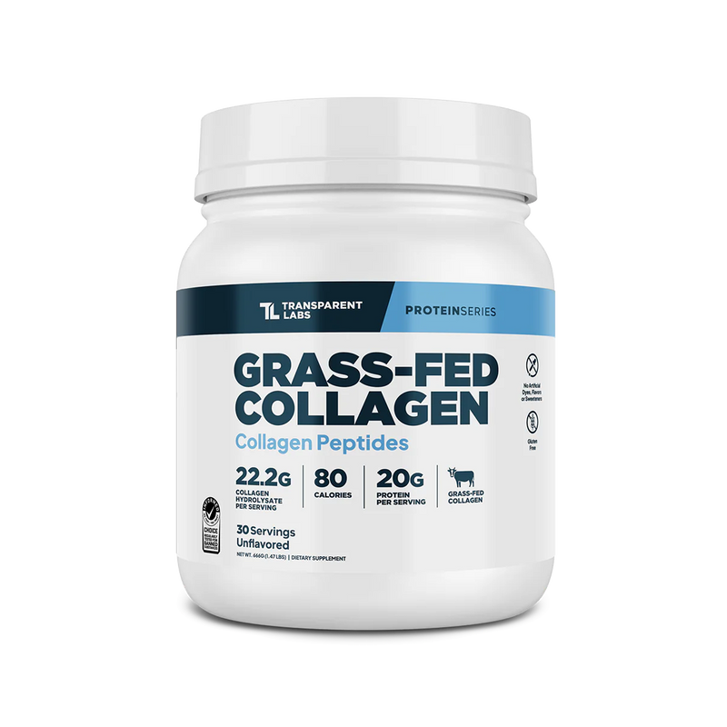 Transparent Labs Grass-Fed Collagen – 22.2g Collagen Hydrolysate, All Natural & Gluten-Free, No Artificial Sweeteners or Colors