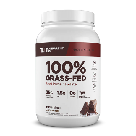 Transparent Labs 100% Grass-Fed Beef Protein Isolate 30 servings Chocolate