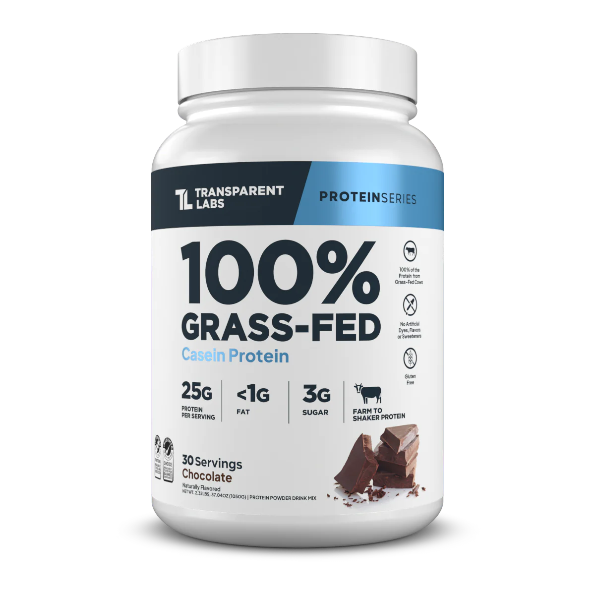 transparent labs grass fed casein protein chocolate