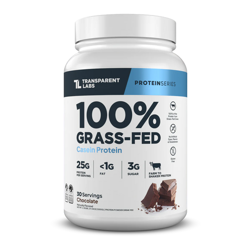 transparent labs grass fed casein protein chocolate
