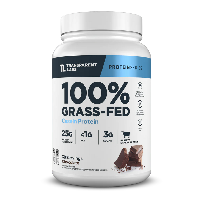 transparent labs grass fed casein protein chocolate
