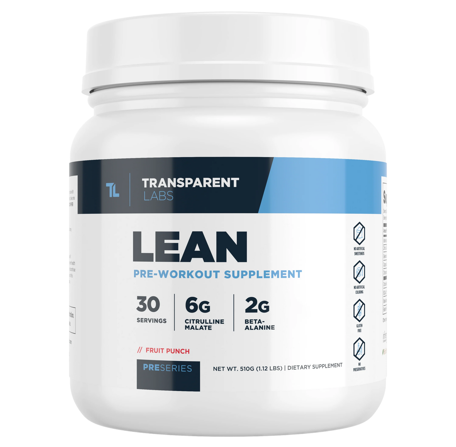 Transparent Labs Lean Pre-Workout Supplement Facts – Clinically Dosed Ingredients – No Proprietary Blends