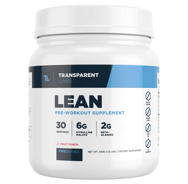 Transparent Labs Lean Pre-Workout Supplement Facts – Clinically Dosed Ingredients – No Proprietary Blends
