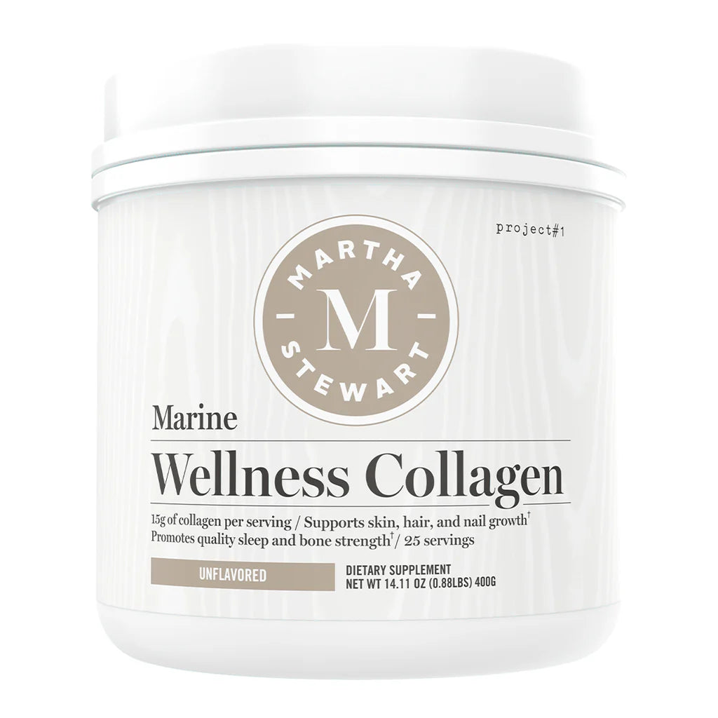 Martha Stewart Collagen Peptides Powder - Multi Collagen for Women | Healthy Supplement for Skin, Hair, Nails, and Bone Strength | 15g Protein | Lemon | 25 Servings